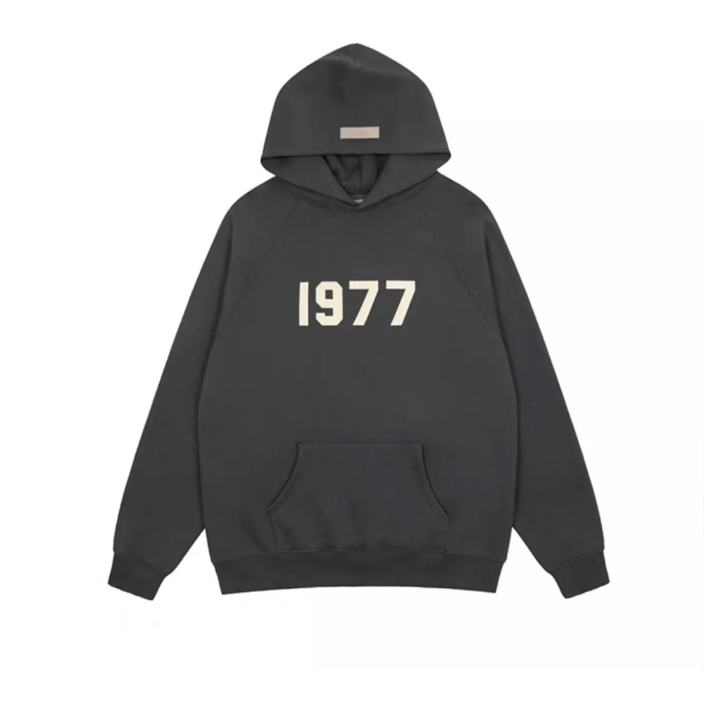 Essentials Gray 1977 Hoodie Sweatshirt Size S
